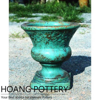 Antique Green Glazed Ceramic Pot (HPPN009)