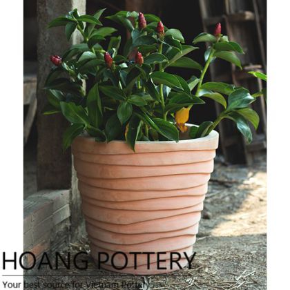Wave Pattern Wax Clay Flower Pots (HPTC083)