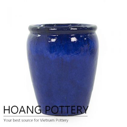 Garden blue ceramic vase planter
