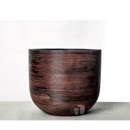 Brown wooden Cement pot