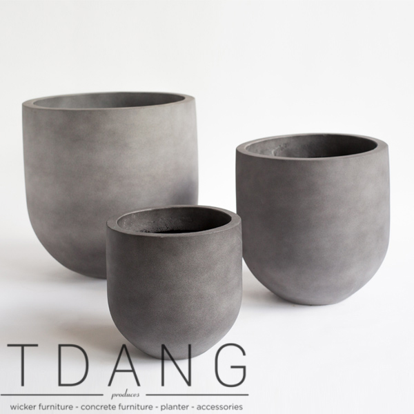 Light Cement Round flower Pots