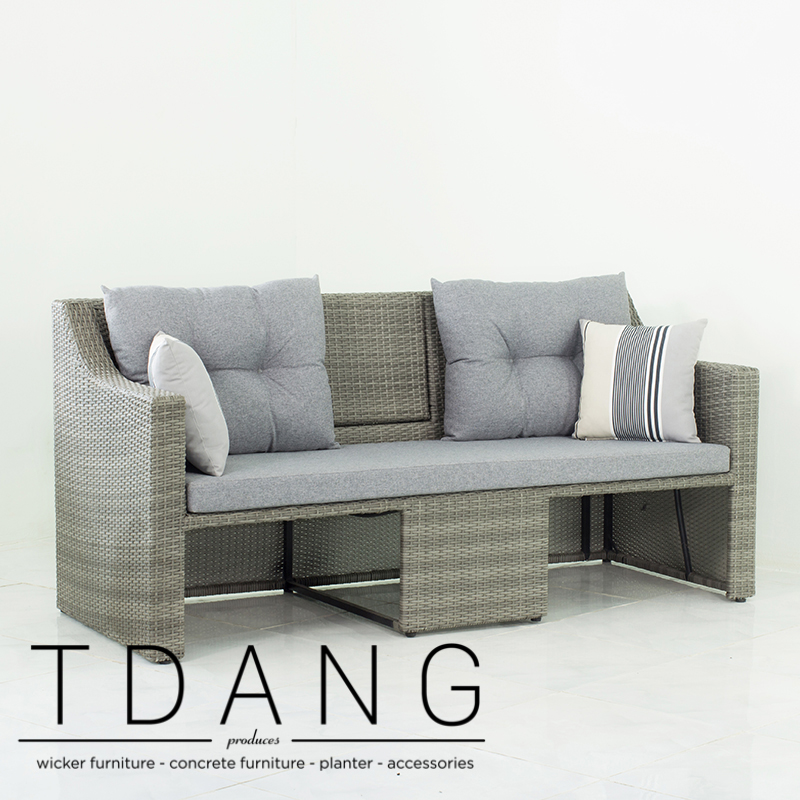 Madison Outdoor Wicker Loveseat with Ottoman Madison Outdoor Wicker Loveseat with Ottoman