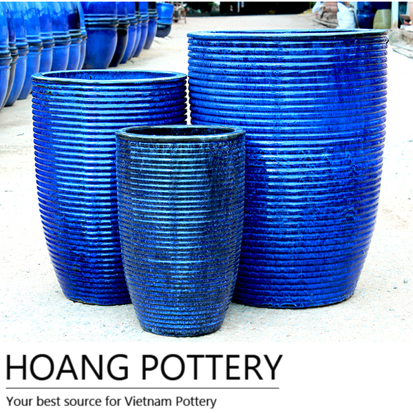 Beautiful Pattern Glazed Ceramic Outdoor flower Pots