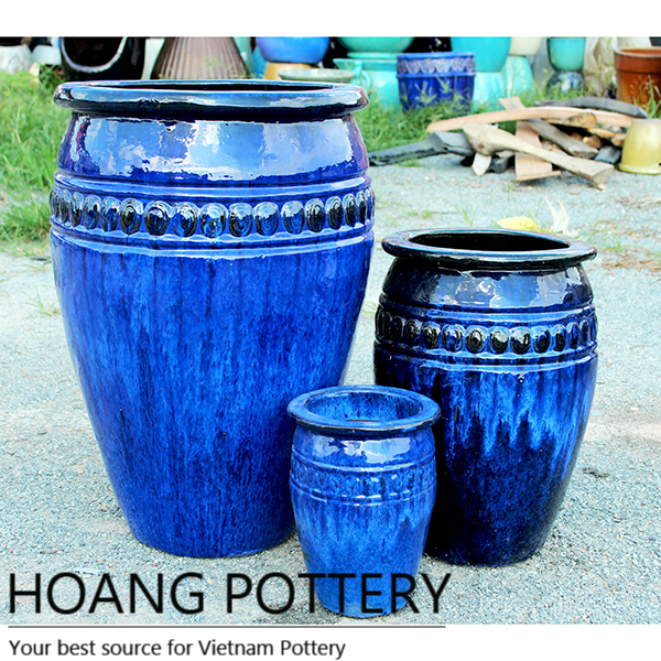 Aqua Blue Ceramic Glazed Outdoor Tall Planters Aqua Blue Ceramic Glazed Outdoor Tall Planters
