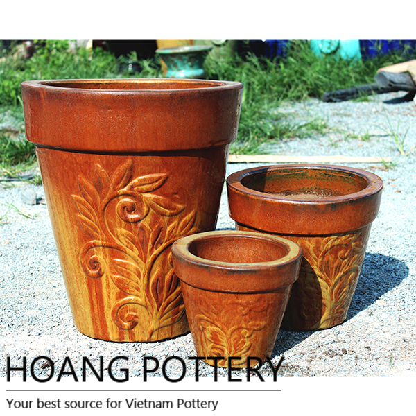 Cheap Over Burnt Cream Ceramic Glazed Pot Cheap Over Burnt Cream Ceramic Glazed Pot
