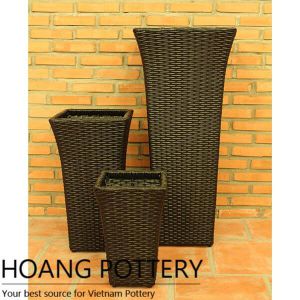 Modern Shape Wicker Planter (HPW068)