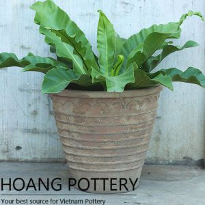 Pattern Round Rustic Terracotta Pots (HPTC093)