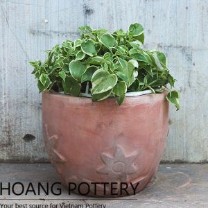 Stars Pattern Red Terracotta Flower Pot (HPTC031)
