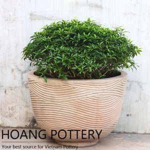 Wave Design Red Clay Planter (HPTC023)