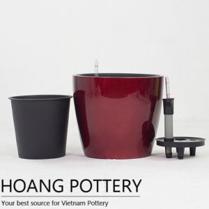 Red Fiberglass Flower Planter (HP-FG003)