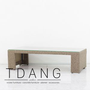 Belvedere Glass Top Wicker Table (TD4032)