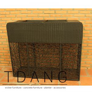 Crazy Weaving Square Wicker Balcony Pot (TDW006)