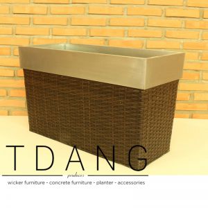 Vietnam PE Wicker Trough With Zinc Pot (TDW030)