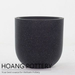 Small round terrazzo planter