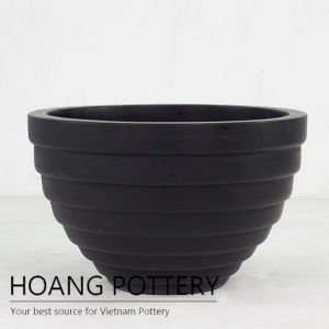 Short round row cement painting planter