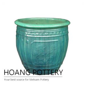 Apple Green Round Pattern Garden Pot