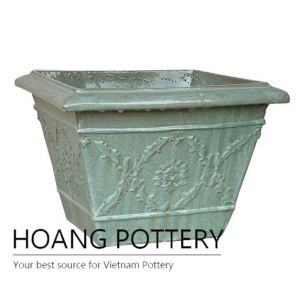 Apple green square pattern planter