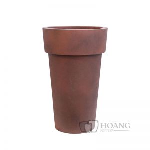 Round Terracotta Fiberglass Pot
