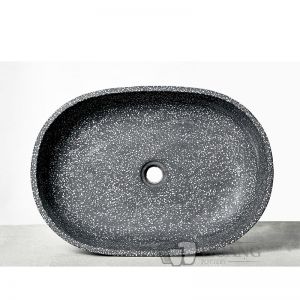 Black Round Cement terrazzo Pots