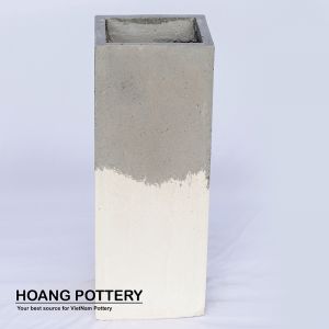 Mixed-color Cuboid Cement Pot