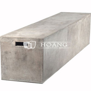 Long grey cement chair