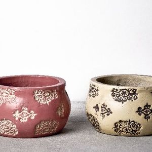 Colorful painting cement pot