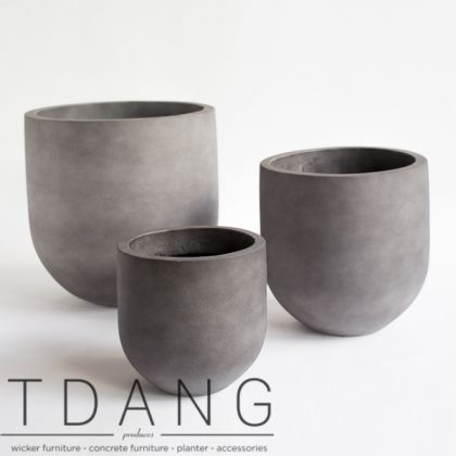 Light Cement Round Pots (TD9102)