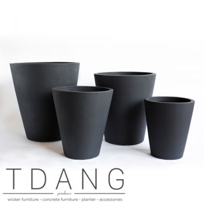 Light Cement Tall Round Pots (TD9105)