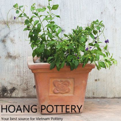 Antique Style Square Red Terracotta Pots (HPTC136)