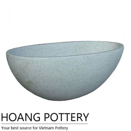 Bowl Shape White Terrazzo Flower Planter (TAT006)