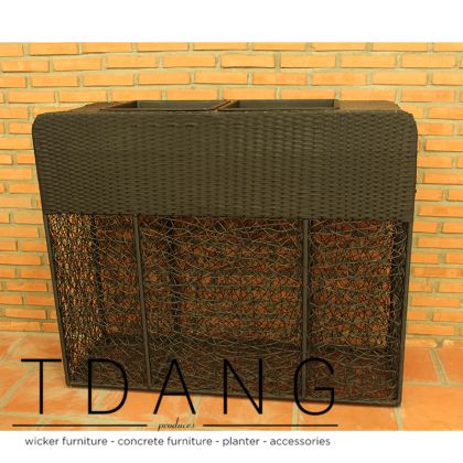 Crazy Weaving Square Wicker Balcony Pot (TDW006)