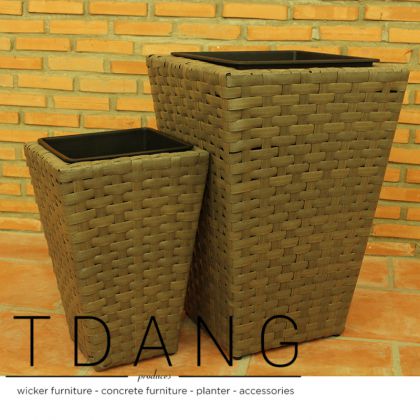 2 Piece Rattan Garden Pot Set (TDW054)