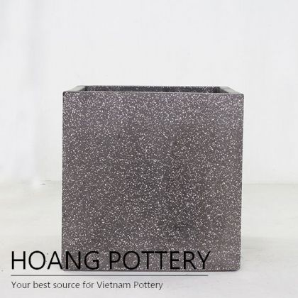 Grey cube terrazzo planters