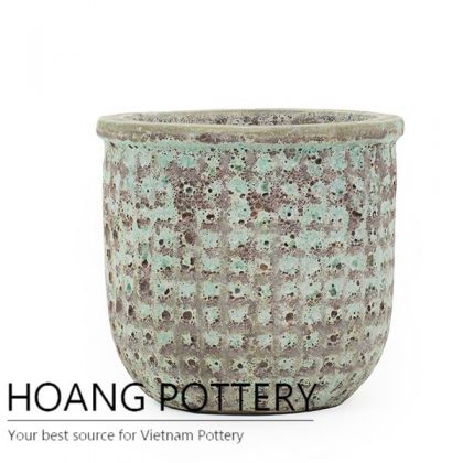 Atlantis round ceramic planter pot