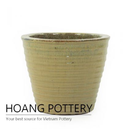 Beautiful simple cream ceramic planter