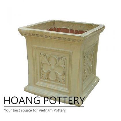 Cube ceramic pattern pot