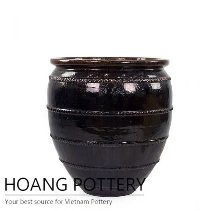 Giant brown pattern ceramic urn