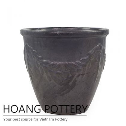 Matt bronze barley pattern pot