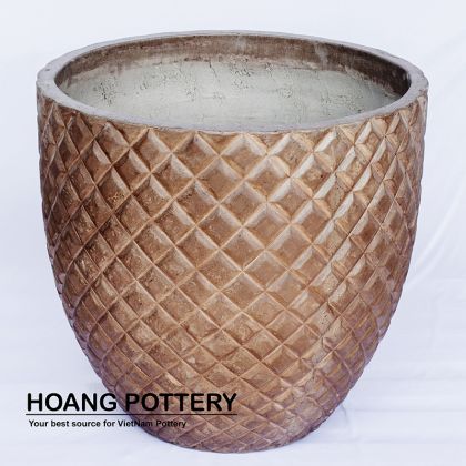 Anona Pattern Painting Cement pot