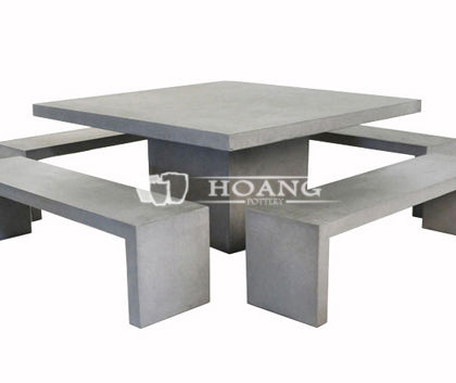 Natural cement tables and chairs