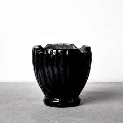 Black cement pot