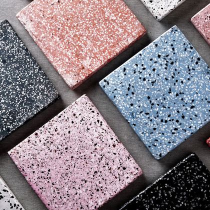 Square cement terrazzo base