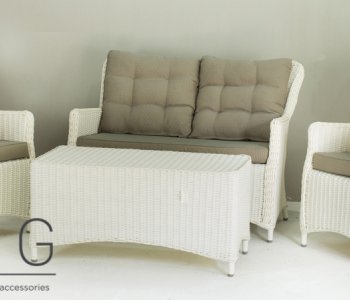 Vietnam white wicker sofa set